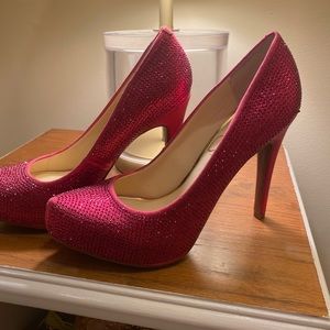 Hot pink/ rhinestone Jessica Simpson  heels size 6.5 wore one time $20